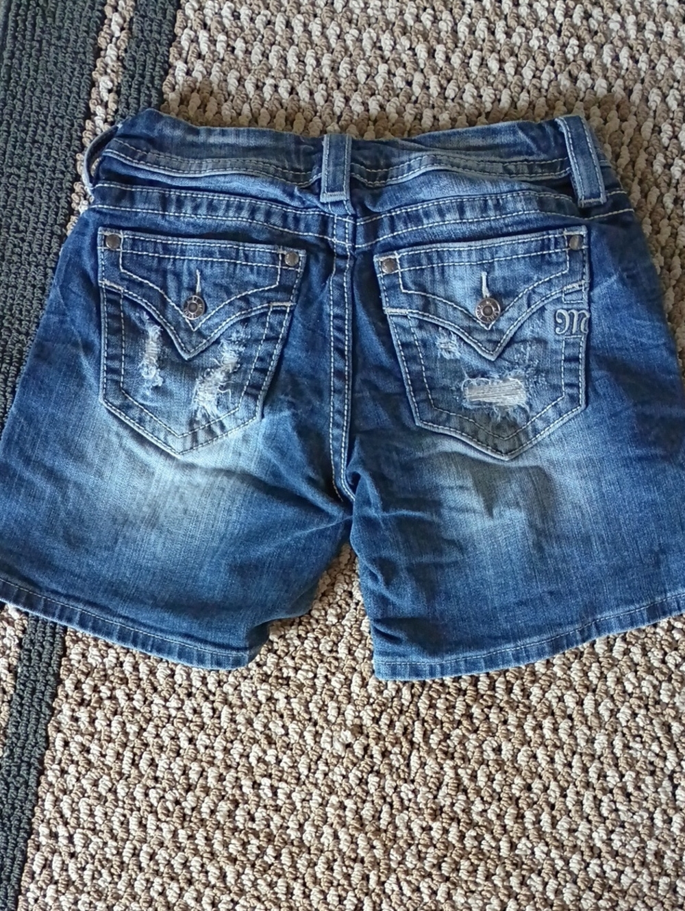 Miss Me Distressed Blue Denim Jean Shorts